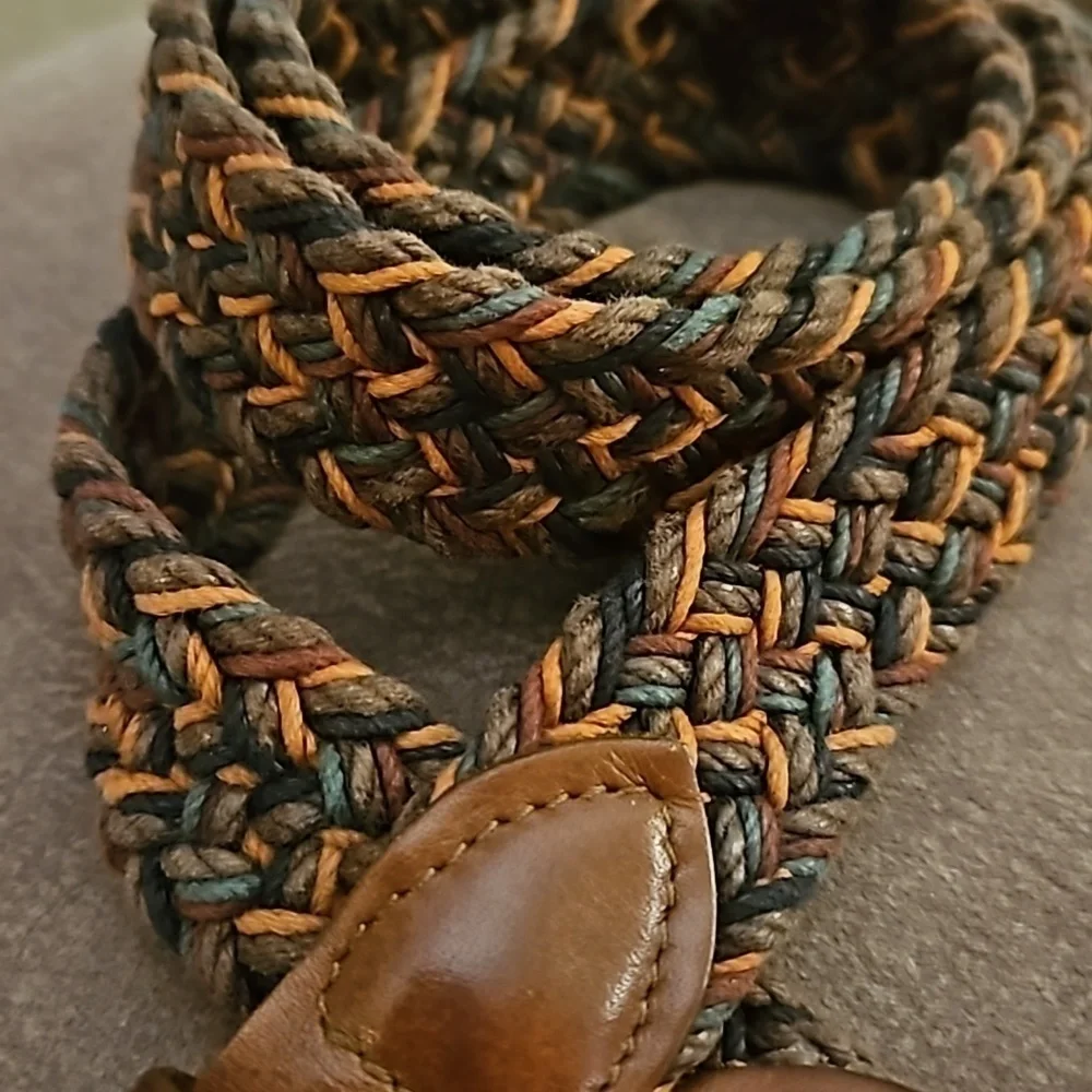 VTG Woven Faux Leather Boho Unisex Braided Belt Medium/Large